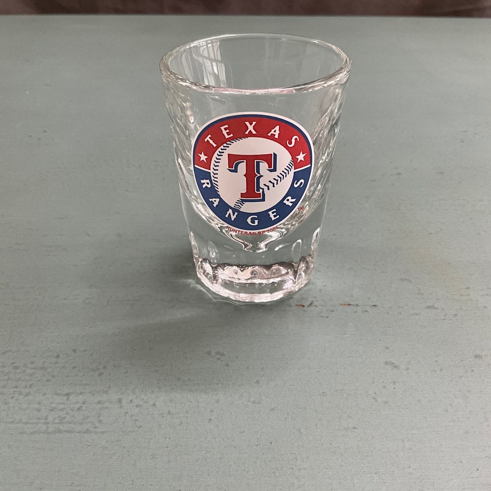 Texas Rangers MLB Shot Glass 2005 Hunter Fluted Base Baseball Souvenir Barware